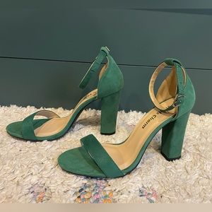 Green suede high heels size 8 Heels Charm NWT